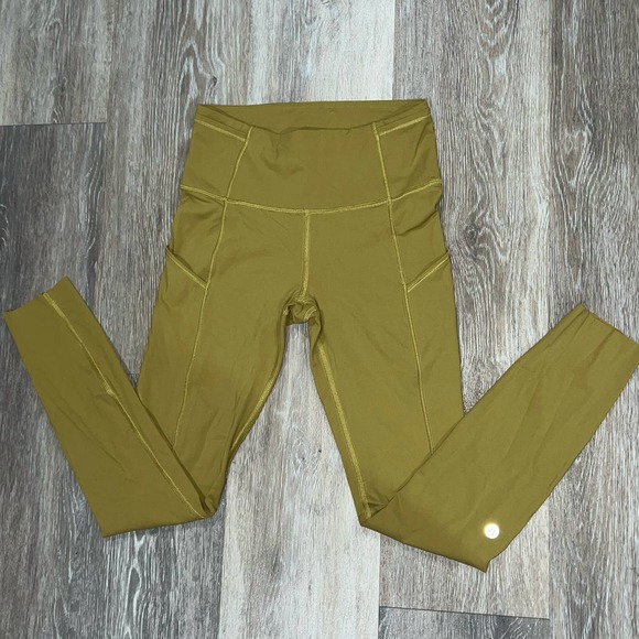 lululemon athletica Pants - Lululemon Mustard Yellow Seamless Leggings Size 4
